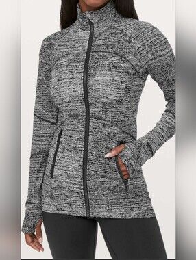 lululemon athletica Black & White Marled Full-Zip Jacket